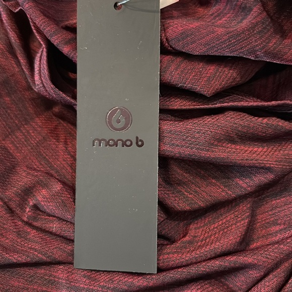 Mono B Cap-Sleeved Melange Athleisure Cropped Shirt. NWT! - Picture 5 of 5